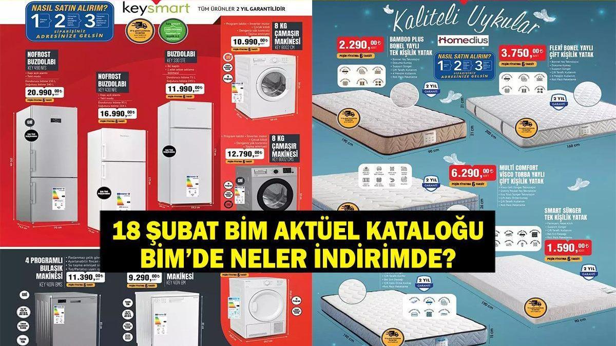 18 ŞUBAT BİM AKTÜEL ÜRÜNLERİ! 18-19 Şubat BİM Aktüel Kataloğunda Neler İndirimde?  Beyaz Eşyadan Tek ve Çift Kişilik Yataklara Onlarca Ürün…